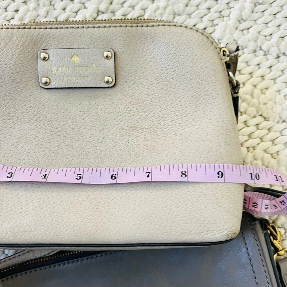 KATE SPADE Light Pink & FOSSIL Gray Crossbody Bags Leather Purses Lot of 2